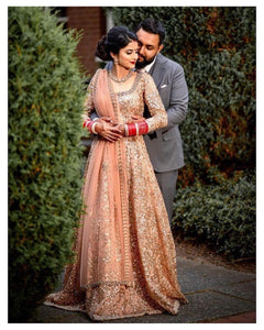 Peach beaded gown