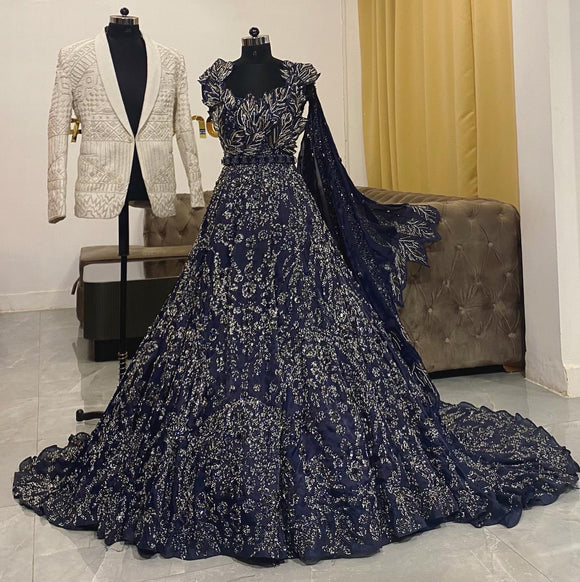 Bride Groom outfit blue