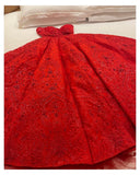 Red ball gown