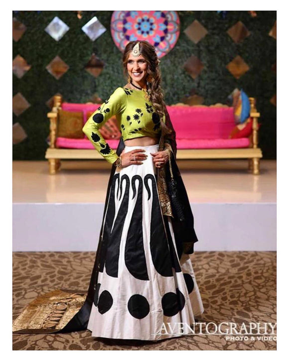 White green lehenga