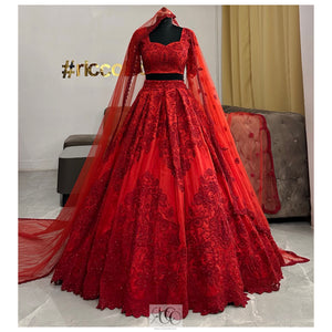 RED BRIDAL LEHENGA