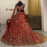 Bride and Groom Custom red outfit