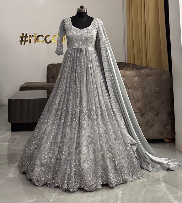 Silver top colour frocks