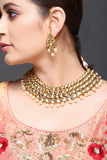 Kundan Necklace With Coffee Pearl Drops