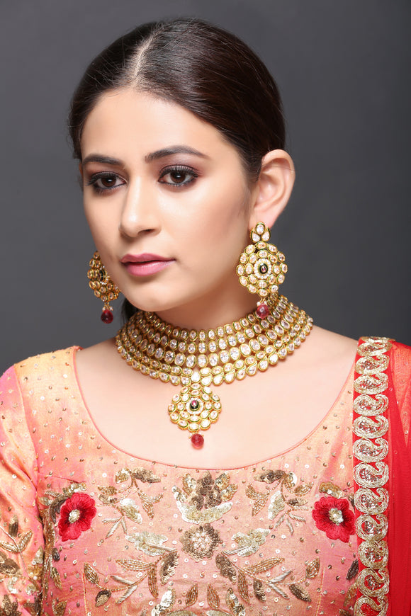 Kundan Necklace With Earrings