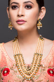 Kundan & Pearl Layered Necklace with Earrings