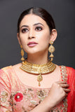 Antique Gold & Kundan Necklace With Earrings