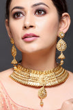 Antique Gold & Kundan Necklace With Earrings