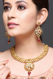 Ethnic Necklace With Red And Green stones
