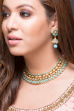 Kundan Necklace With Blue Stones