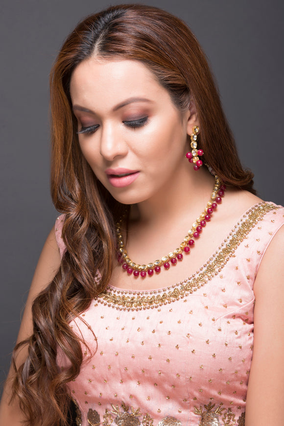 Kundan Necklace With Red Stones