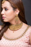 Gold thick choker necklace