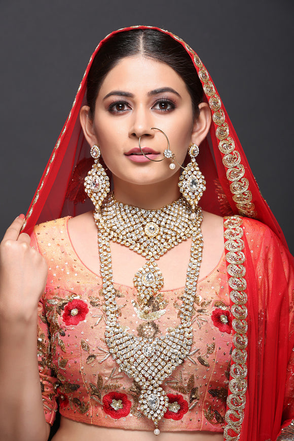 Bridal Set With AD And Pearls