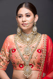 Bridal Set With Kundan Polki AD & Pearls