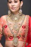 Bridal Set With Kundan Polki AD & Pearls
