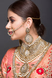 Bridal Set With Kundan Polki AD & Pearls
