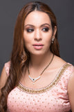 American Diamond classic Mangal Sutra with earrings