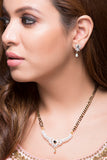 American Diamond classic Mangal Sutra with earrings