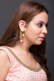 Red & White Drop Earcuff