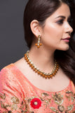 Kundan and Beads Necklace With Earrings