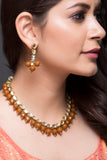 Kundan and Beads Necklace With Earrings