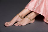 Gold & White Stones Anklet