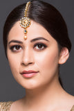 Kundan AD MaangTikka With Coffee Pearl Drop