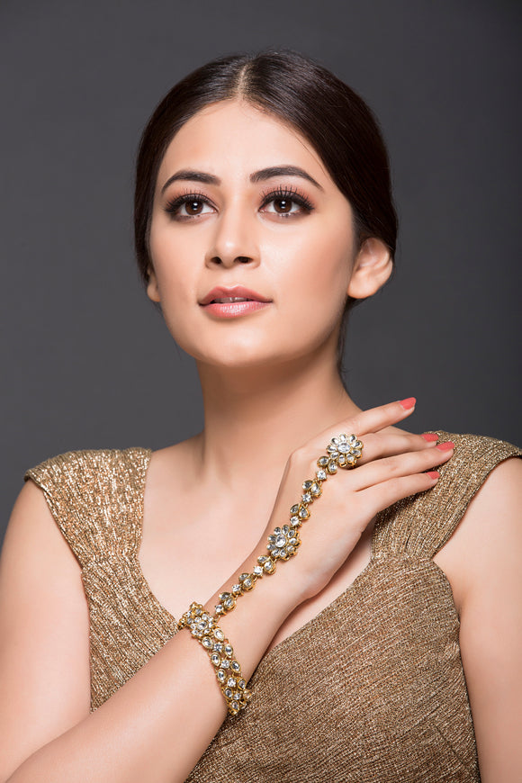 Floral Kundan Haath Phool