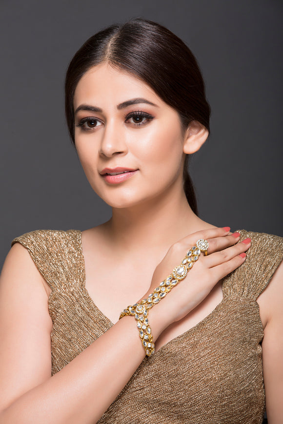 Bracelet Type Kundan Haath Phool
