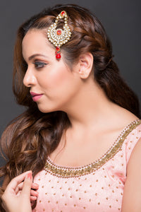 Kundan Paasa With Red Stone