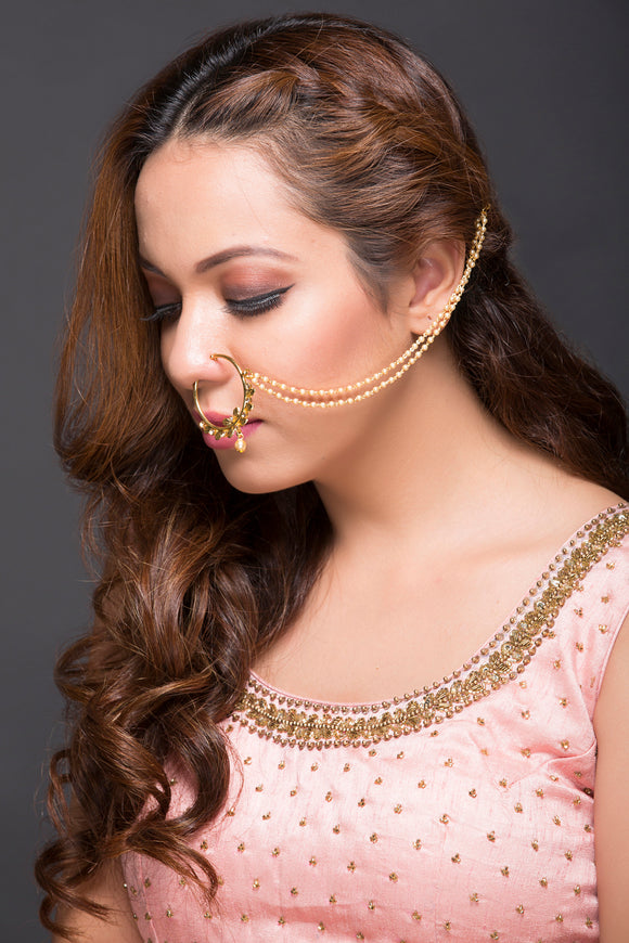 Pearl Chain Nose Ring
