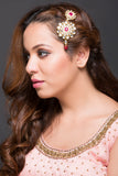 Kundan Paasa With Redish Pink Stone
