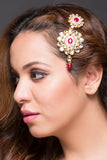 Kundan Paasa With Redish Pink Stone