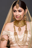 Bridal Set With Red Stone Detailing