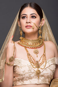 Bridal Set With Red Stones