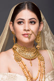 Golden Bridal Set With Pearls
