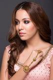 Haath Phool With Golden CZ Stones