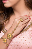 Fancy Machined Haath Phool With Kundan