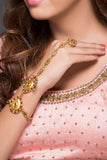Red AD & Kundan Haath Phool