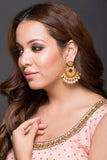 Copper Zinc Alloy Earring With Pearl Drops & CZ Stones