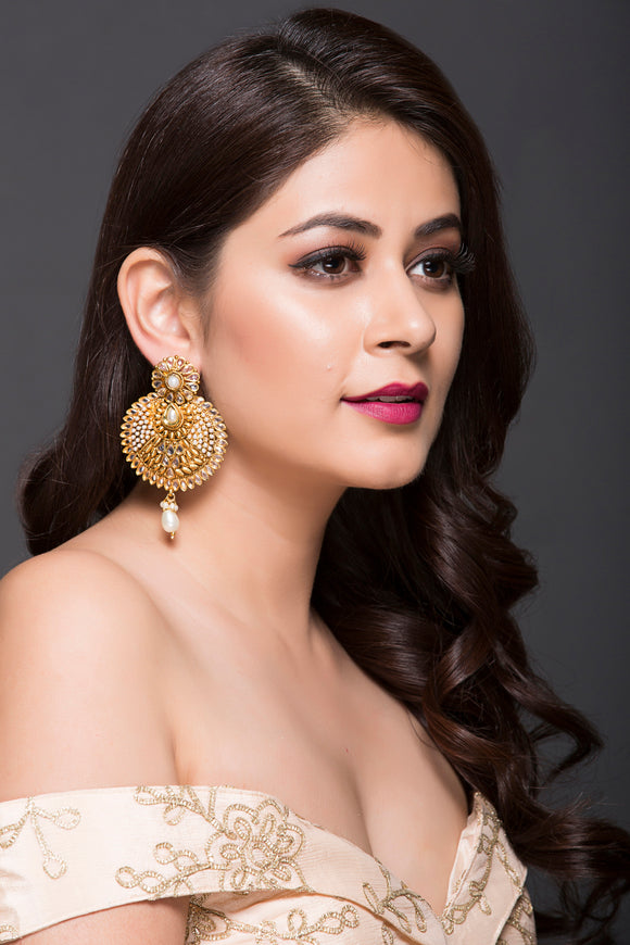 Fashion Earring With Pearls & American Diamond For Women