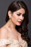 Gold Plated Jhumki With Swirling Pearl Drops For Women