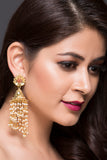 Gold Plated Jhumki With Swirling Pearl Drops For Women