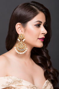 Kundan Fashion Earring With Pearl Drops