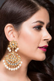 Kundan Fashion Earring With Pearl Drops