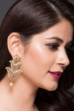 Laser-Cut Fashion Earrings With Pearl Drop