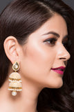 Double Layer Jhumki With Pearls & MeenaKari