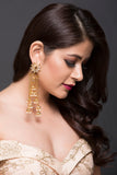 Floral Earring With 9 Jhumki Drops With Pearls
