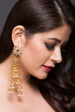 Floral Earring With 9 Jhumki Drops With Pearls