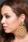 Circular Kundan Earring With Fresh Water Tiny Pearls